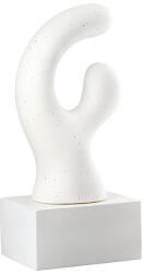  Fehér színű modern kerámia design szobor, szürke színű pöttyözéssel - 26 cm (58540-A)