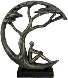  „Daydreamer elmélkedő ember formájú, bronz színű műgyanta dekoráció - 32 cm (37610)