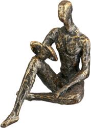  „Reading olvasó embert ábrázoló, bronz színű, műgyanta szobor - 14, 5 cm (62883)
