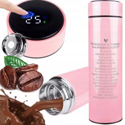 Style Couture Thermo Bögre Led Kijelzővel, Gravírozással Rózsaszín Ajándék Bókok