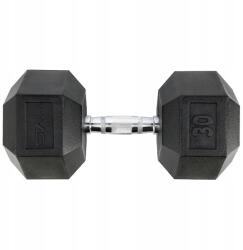 HMS Súlyzó 30kg Gumírozott Hms Hex Pro Súlyzó Fix Súlyzó Edzőterem (17-66-123)