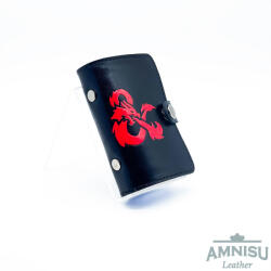 Amnisu D&D mintás fekete álló bőr igazolványtartó