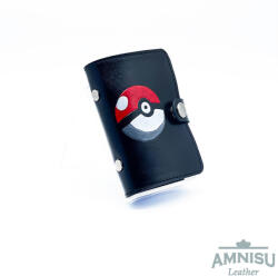 Amnisu Pokémonos fekete álló bőr igazolványtartó