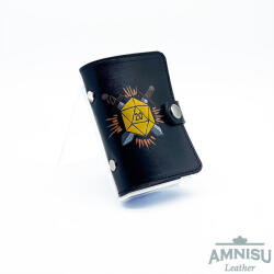 Amnisu D20 mintás fekete álló bőr igazolványtartó