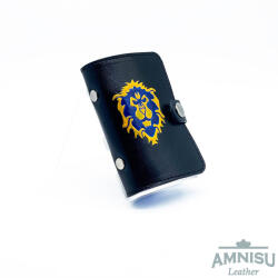 Amnisu Alliance szimbólimos fekete álló bőr igazolványtartó