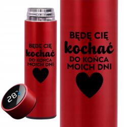 Thermo Bögre Led Kijelzővel Gravírozott Fém, Szeretni Foglak A Végsőkig (BĘDĘ CIĘ KOCHAĆ DO KOŃCA)
