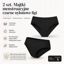  Menstruációs bugyi Női alsónadrág fekete nylon S 2 db (WERWERWER)