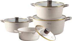 DSP Set Oale Premium 16 Piese din Aluminiu Turnat, Strat Antiaderent, Compatibil cu Inducție, Include 8 Accesorii pentru Bucătărie, Beige (CA018-S01-Beige)