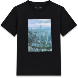 GUESS Черна тениска за момче с цветна снимка отпред и лого Guess