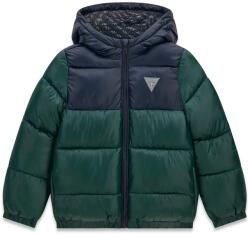 GUESS Зимно яке за мини момче в зелено и тъмно синьо с лого Guess