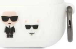 Karl Lagerfeld Husă Karl Lagerfeld pentru AirPods Pro, albă, silicon Karl & Choupette (KLACAPSILKCW)