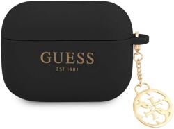 Guess Husă Guess GUAPLSC4EK pentru AirPods Pro, neagră, silicon, Charm Collection (GUAPLSC4EK)