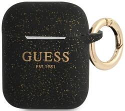 Guess Husă Guess GUA2SGGEK pentru AirPods, neagră, silicon cu sclipici (GUA2SGGEK)
