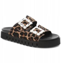 CheBello 4688 Leopárdmintás Női Flip-flop Papucs Természetes Bőr MÉRET36 (4688_-504-000-PSK-S390)