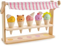 Tender Leaf Дървена играчка Tender Leaf Toys - Щанд за сладолед, усмивки и фунийки (TL8243) - baby