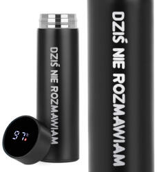 Funandstyle Thermo bögre Termosz Fekete Ma Nem Beszélek Led kijelző Ajándék