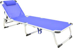 Pakketo Șezlong de Plajă Albastru Pliabil din Aluminiu cu Pernă 58.5x185x29.5cm 396-000001 (396-000001)