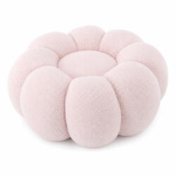  Taburet decorativ cu forma de floare, plusat, 65x30 cm, roz (PHO-5949)