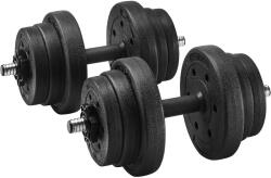  SONGMICS Set 2 gantere reglabile pentru fitness, 2x10 kg, cu discuri ajustabile, negru (EZ-SYL20HV1)