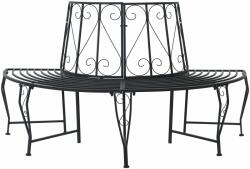 vidaXL Banca cu arbori 4-Numar de locuri 160 x 80 x 89 cm Otel Negru GartenMobel Dekor (42029500)