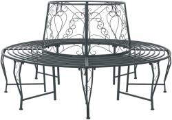vidaXL Banca cu arbori 8-Numar de locuri Ø 160 x 89 cm Otel GartenMobel Dekor (42029529)