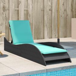 vidaXL Sezlong cu perna, negru, 60x205x73 cm, poliratan GartenMobel Dekor (368286)