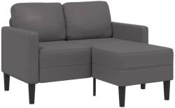 vidaXL Canapea cu 2 locuri si sezlong în forma de L, gri, 125 cm, piele ecologica GartenMobel Dekor (4107085) Canapea