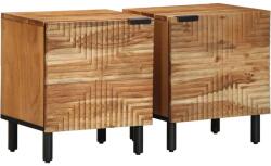 vidaXL Noptiere 2 buc. 40x33x46 cm, lemn masiv de salcam GartenMobel Dekor (4017753)
