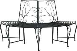 vidaXL Banca cu arbori 4-Numar de locuri 160 x 80 x 89 cm Otel Negru GartenMobel Dekor (42029524)