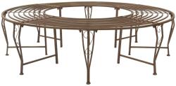 vidaXL Banca cu arbori 8-Numar de locuri Ø 160 x 44 cm Otel Maro Antic GartenMobel Dekor (42029509)