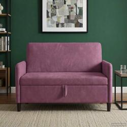 vidaXL Sofa cu Spatiu de Depozitare Violet 122 x 78 x 87 cm Poliester GartenMobel Dekor (42036918) Canapea