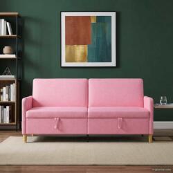 vidaXL Sofa cu Spatiu de Depozitare Roz 192 x 78 x 87 cm Poliester GartenMobel Dekor (42036987) Canapea
