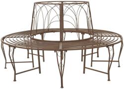 vidaXL Banca cu arbori 8-Numar de locuri Ø 160 x 89 cm Otel Maro Antic GartenMobel Dekor (42029517)
