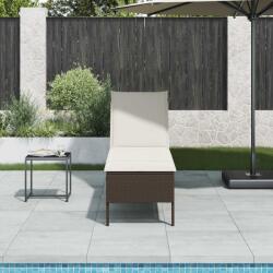 vidaXL Sezlong cu perna, maro, 55x200x44 cm, poliratan GartenMobel Dekor (4104101)