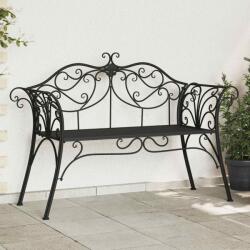 vidaXL Banca de gradina 2-Numar de locuri 130 x 47 x 90 cm Otel Negru GartenMobel Dekor (42029542)