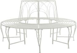 vidaXL Banca cu arbori 8-Numar de locuri Ø 160 x 89 cm Otel Alb Antic GartenMobel Dekor (42029519)