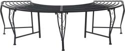 vidaXL Banca cu arbori 4-Numar de locuri 160 x 80 x 44 cm Otel Negru GartenMobel Dekor (42029508)