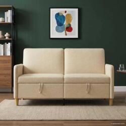 vidaXL Sofa cu Spatiu de Depozitare Crem 152 x 78 x 87 cm Poliester GartenMobel Dekor (42036926) Canapea