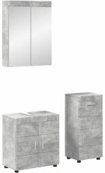 vidaXL Set de mobilier pentru baie TULUM 3 pcs Gri din beton GartenMobel Dekor (3398027)