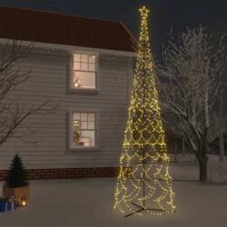 vidaXL Brad de Craciun în forma de con, alb cald, 3000 LED-uri, 230x800 cm GartenMobel Dekor (343659)