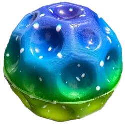 Flippy Minge Saltareata Hiperelastica, Flippy, Space Moon Ball foarte Elastica, Antistress pentru Copii, Diametru 66 mm, Multicolor Verde (161683)