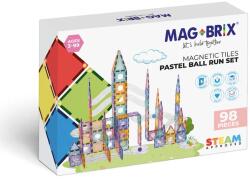 Magblox Set magnetic Magblox - 98 piese, circuit cu bile PASTEL - Magbrix Marble Run (MBL-115) - kidstory