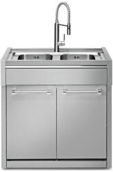 Steel Cucine Masca Cu Chiuveta Bucatarie Steel Genesi G9s-l2, 2 Cuve, 2 Usi, Inox (g9s-l2)