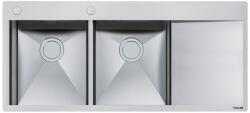 Foster Chiuveta Bucatarie Foster New Wave 1420 002, Cu 2 Cuve Si Picurator / Dreapta, Inox Periat (new Wave 1420 002) Chiuveta
