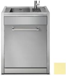 Steel Cucine Masca Cu Chiuveta Bucatarie Steel Genesi G7s-l2, 1 + 1/2 Cuve, Crem / Inox