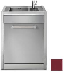 Steel Cucine Masca Cu Chiuveta Bucatarie Steel Genesi G7s-l2, 1 + 1/2 Cuve, Bordeaux / Inox
