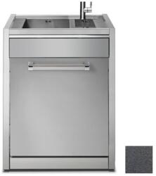 Steel Cucine Masca Cu Chiuveta Bucatarie Steel Genesi G7s-l2, 1 + 1/2 Cuve, Antracite / Inox