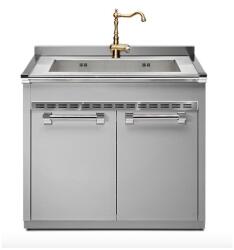 Steel Cucine Masca Cu Chiuveta Bucatarie Steel Ascot A9s-l1g, 2 Usi, Inox (a9s-l1g) Chiuveta
