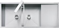 Barazza Chiuveta Bucatarie Barazz Lab 1llb125, Cu 2 Cuve + Picurator / Dreapta, Filotop / Semifilo, Inox (1llb125) Chiuveta