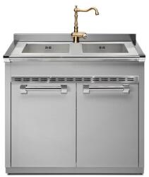 Steel Cucine Masca Cu Chiuveta Bucatarie Steel Ascot A9s-l2, 2 Cuve, 2 Usi (a9s-l2)